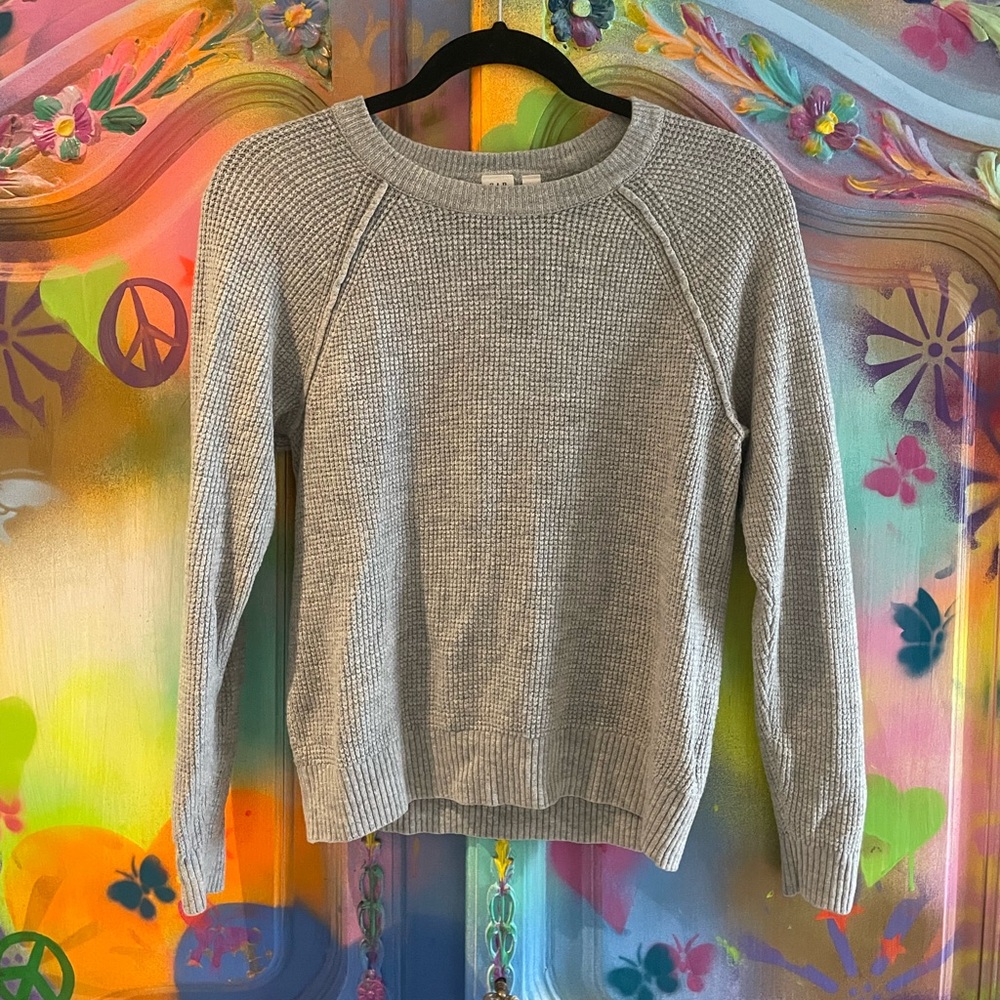 GAP extra small knit gray/grey winter crewneck sweater XS